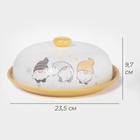 Блинница новогодняя Доляна «Домашние гномики», d=23 см, керамика, цвет белый - Фото 2