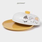 Блинница новогодняя Доляна «Домашние гномики», d=23 см, керамика, цвет белый - Фото 3