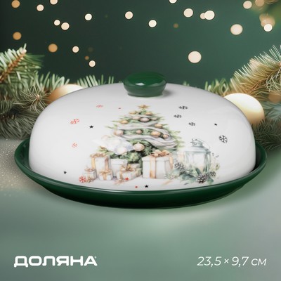 Блинница новогодняя Доляна «Приближение чуда», d=23 см, доломит, белая