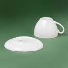 Чайная пара Доляна «Ель», 2 предмета: чашка 210 мл, блюдце d=15 см, фарфор, белая - Фото 4