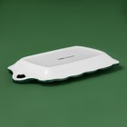 Блюдо новогоднее Доляна «Приближение чуда», 23.5×14×2 см, с ручками, керамика, белое - Фото 3