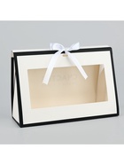 Складная коробка для цветов с окном «Счастье», белая, 16?27?9 см (комплект 4 шт) - фото 25483901