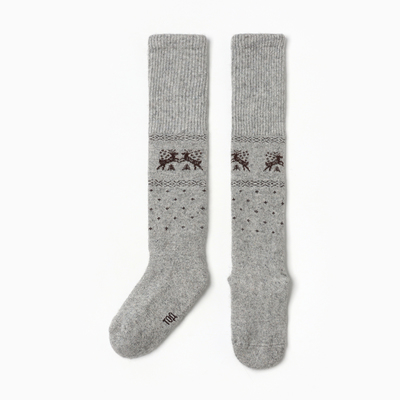 Гольфы детские из монгольской шерсти, серые, 5-7 лет