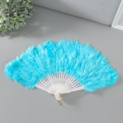 Веер складной h=26 см «Голубой», 25 лопастей, 3×50×26 см