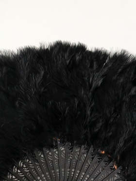 Веер складной «Чёрный перьевой», h=26 см, 25 лопастей, 3×50×26 см