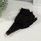 Веер пластик, перо "Чёрный" h=26 см 25 лопастей 3х50х26 см - фото 808065078