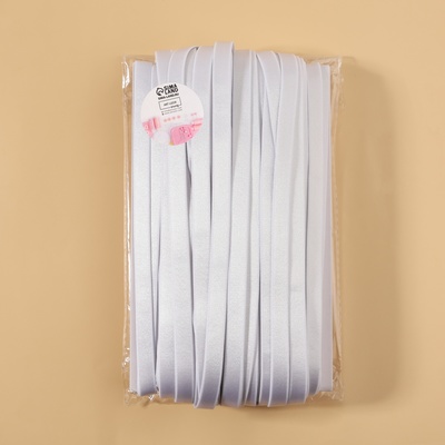 Резинка для бретелей, блестящая, 10 мм, 50±0.5 м, белая