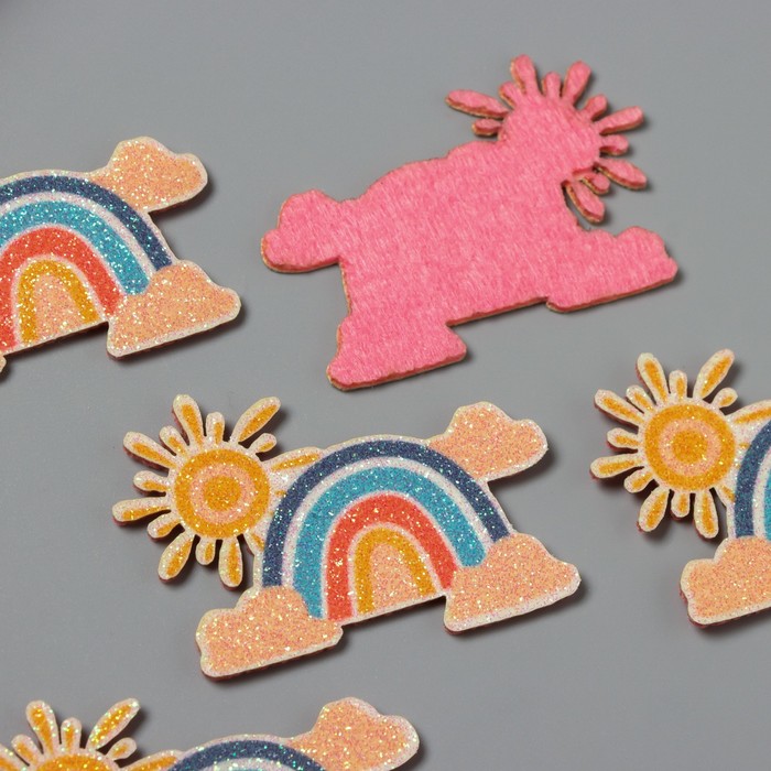 

Декор для творчества войлок блеск "Радуга в небе" 4х5,7 см