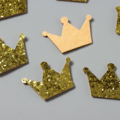 Декор для творчества войлок блеск «Корона», золото, 2.8×4 см