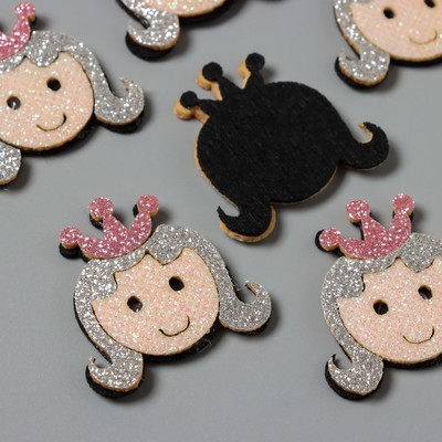 Декор для творчества войлок блеск «Принцесса», 4×4 см