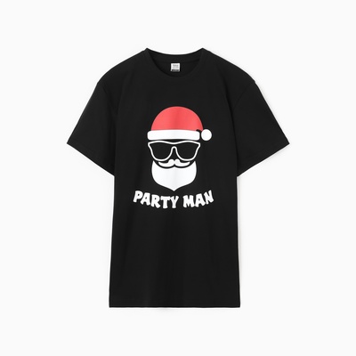 Футболка мужская НГ "PARTY MAN", цвет чёрный, размер 50