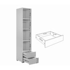 Шкаф прямой однодверный Зефир, 400×422×1900 мм, цвет белое дерево/серая эмаль - Фото 3