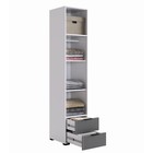 Шкаф прямой однодверный Зефир, 400×422×1900 мм, цвет белое дерево/серая эмаль - Фото 4