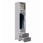 Шкаф прямой однодверный Зефир, 400×422×1900 мм, цвет белое дерево/серая эмаль - Фото 5