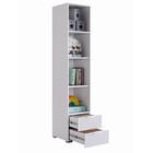 Шкаф однодверный Зефир, 40 х 42,2 х 190, белое дерево/белый муар/белый эмаль - Фото 4