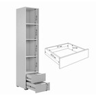 Шкаф однодверный Зефир, 40 х 42,2 х 190, белое дерево/черный муар/серый эмаль - Фото 3