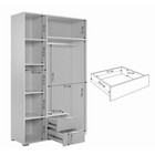 Шкаф трехдверный Зефир, 120 х 42,2 х 190, белое дерево/серый эмаль - фото 14509065