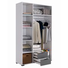 Шкаф трехдверный Зефир, 120 х 42,2 х 190, белое дерево/серый эмаль - фото 14509066