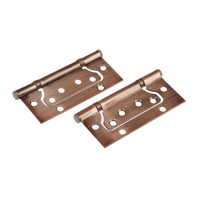 Петля-бабочка ТУНДРА, 100×70×1.3 мм, универсальная, без врезки, цвет медь, 2 шт.