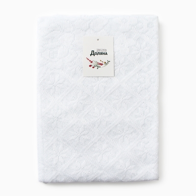 Скатерть Доляна Ажур, цвет белый 140×200 ± 5 см, 100%п/э