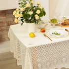 Скатерть Доляна Ажур, цвет бежевый 140×200 ± 5 см, 100%п/э - Фото 2
