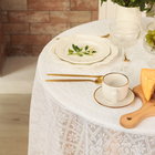 Скатерть «Доляна. Ажур», белая, d=180±5 см, 100% п/э - Фото 2