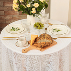Скатерть «Доляна. Ажур», белая, d=180±5 см, 100% п/э - Фото 3