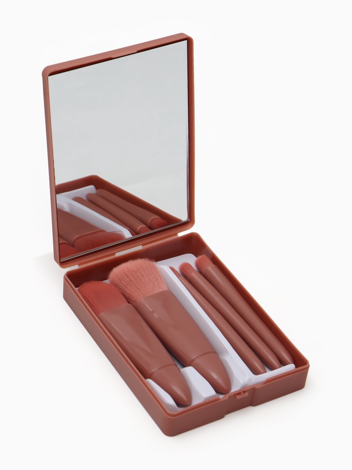 Набор кистей для макияжа PASTEL BLUSH, 5 шт., персиковый - Фото 1