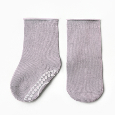 Носки детские MINAKU со стоперами, серые, 7-10 см