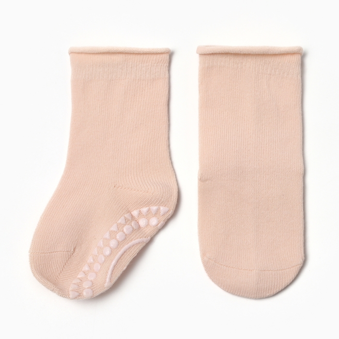 Носки детские MINAKU со стоперами, персиковый, 12-14 см - Фото 1