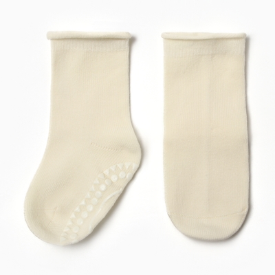 Носки детские MINAKU со стоперами, молочный, 7-10 см