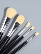 Набор кистей для макияжа SMOKY, нейлоновых, 5 шт., чёрный с белым ворсом - Фото 2