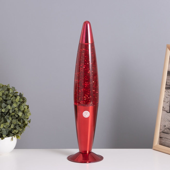 Лава-лампа «Ракета» 1×30 Вт Е14-R39 (блестки) красный 11×11×41 см - Фото 1