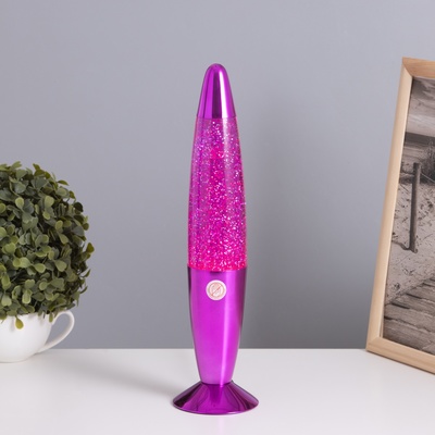 Лава-лампа «Ракета» 1×30 Вт Е14-R39 (блестки) розовый 8×8×34 см