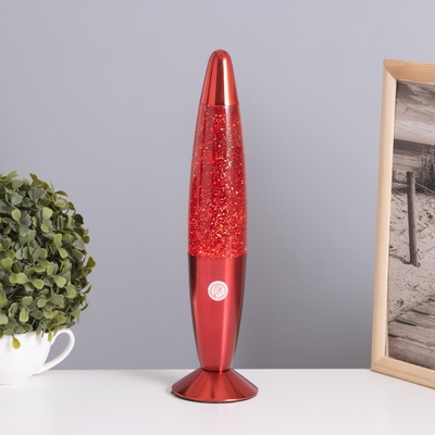 Лава-лампа «Ракета» 1×30 Вт Е14-R39 (блестки) красный 8×8×34 см