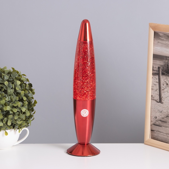 Лава-лампа «Ракета» 1×30 Вт Е14-R39 (блестки) красный 8×8×34 см - Фото 1