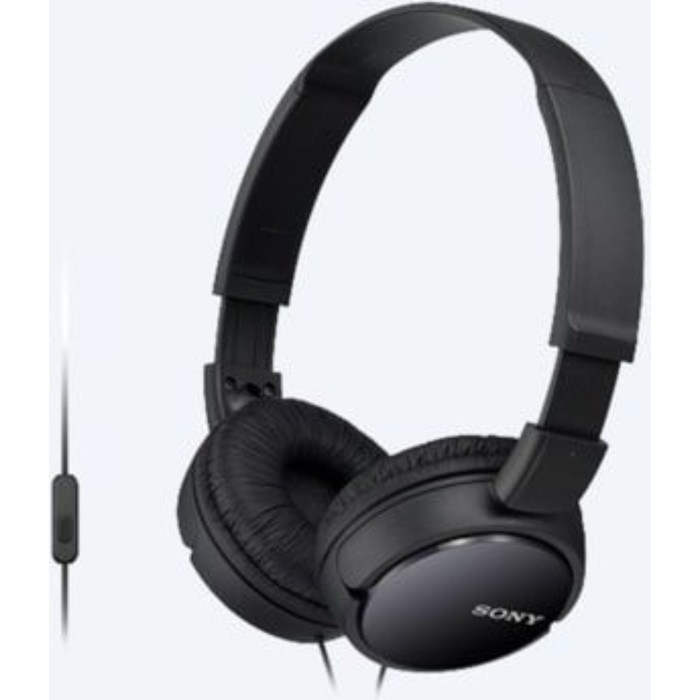 Гарнитура накладные Sony MDR-ZX110AP 1.2м черный проводные оголовье - фото 51646880