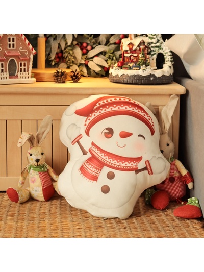 Подушка Этель "Снеговичок" 30х32 см, 100 п/э, велюр
