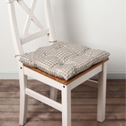 Подушка на стул «Этель. Клетка», 40×40 см, коричневая - Фото 1