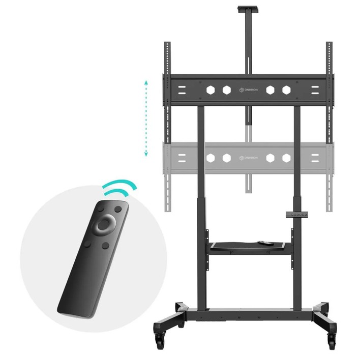 ONKRON стойка для телевизора с кронштейном 50"-100", мобильная, чёрная - фото 51646966