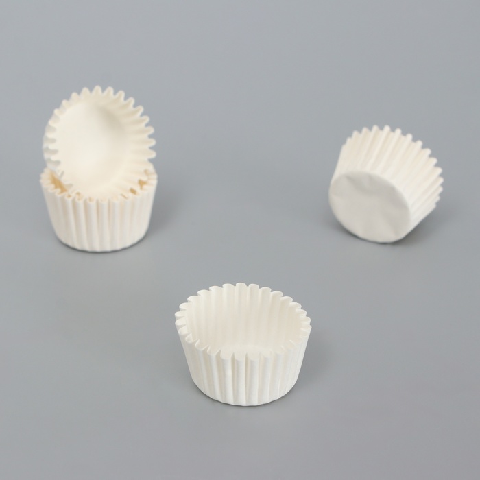 Форма для конфет бумажная UPAK LAND, 2.3×1.5 см, одноразовая, белая - Фото 1