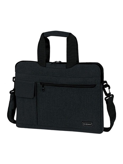 Сумка портфель HEIKKI NOVATION (ХЕЙКИ) с отделением для ноутбука 13-14", багажная лента, черная, 28х38х3 см, 272594