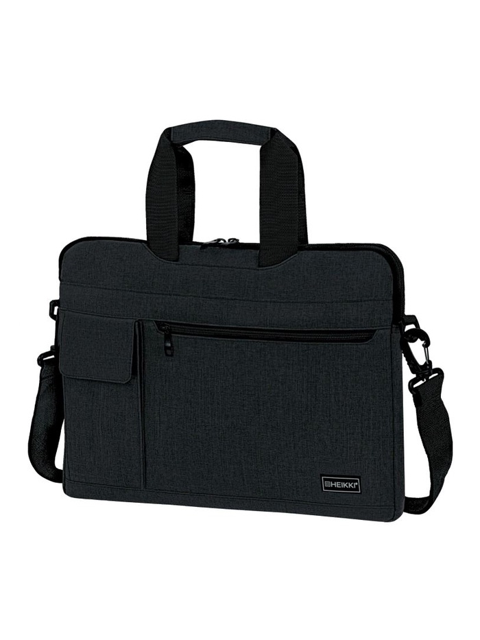 Сумка портфель HEIKKI NOVATION (ХЕЙКИ) с отделением для ноутбука 13-14", багажная лента, черная, 28х38х3 см, 272594 - Фото 1