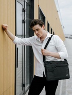 Сумка портфель HEIKKI NOVATION (ХЕЙКИ) с отделением для ноутбука 13-14", багажная лента, черная, 28х38х3 см, 272594 - Фото 4