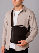 Сумка планшет мужская TEXTURA, 2 отдела на молнии, наружный карман, 19×3×23 см, коричневая - Фото 2