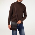 Сумка планшет мужская TEXTURA, 2 отдела на молнии, наружный карман, 19×3×23 см, коричневая - Фото 3