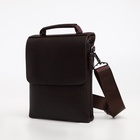 Сумка планшет мужская TEXTURA, 2 отдела на молнии, наружный карман, 19×3×23 см, коричневая - Фото 7