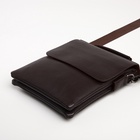 Сумка планшет мужская TEXTURA, 2 отдела на молнии, наружный карман, 19×3×23 см, коричневая - Фото 8