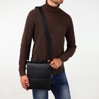 Сумка планшет мужская TEXTURA, 2 отдела на молнии, наружный карман, 23×4×26 см, чёрная - Фото 3