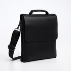 Сумка планшет мужская TEXTURA, 2 отдела на молнии, наружный карман, 23×4×26 см, чёрная - Фото 4